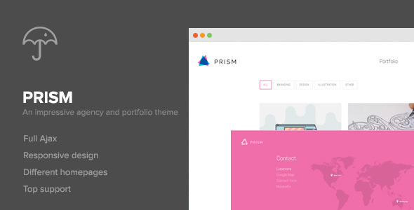 Prism is a high quality theme with a great design interface and just the right amount of features to help you create your personal or agency portfolio with grea